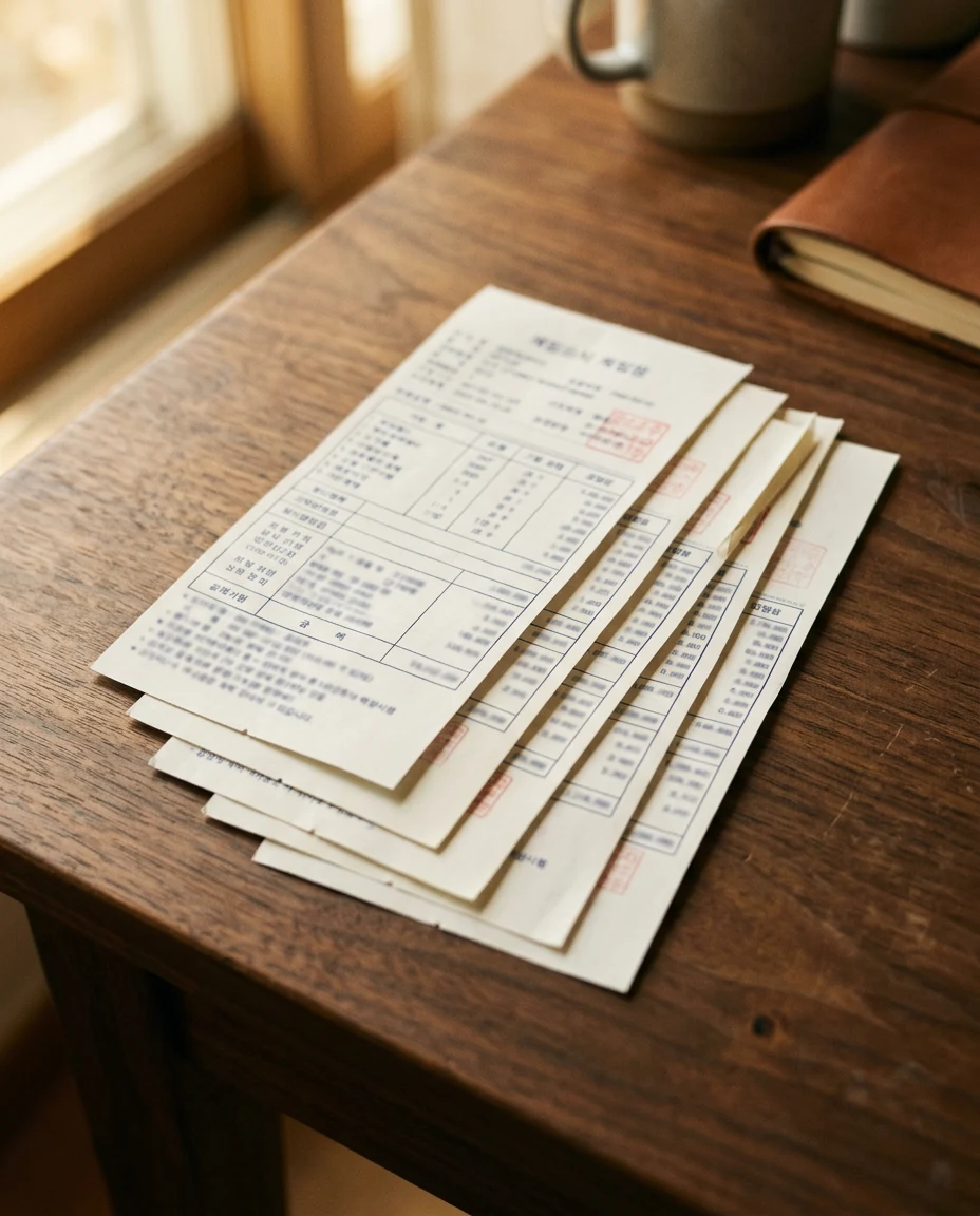 paper receipt stack